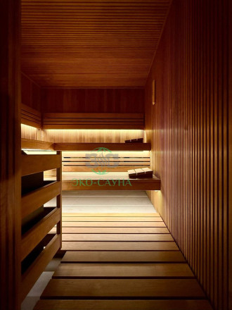 Финская сауна реечный делюкс 