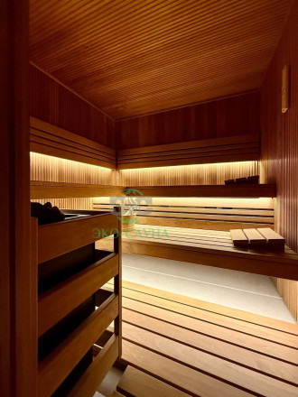 Финская сауна реечный делюкс 