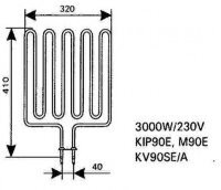 Harvia ТЭН для электрокаменки KIP/KV/M80/V80Е Topclass Combi KV80SE(A) 2670W/230V артикул ZSK-710