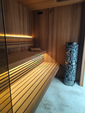 Финская сауна термо абаш реечный профтль стс 