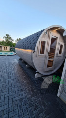 Баня-бочка  панорамное стекло 6м x 2,30 