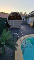 Баня-бочка  панорамное стекло 6м x 2,30 