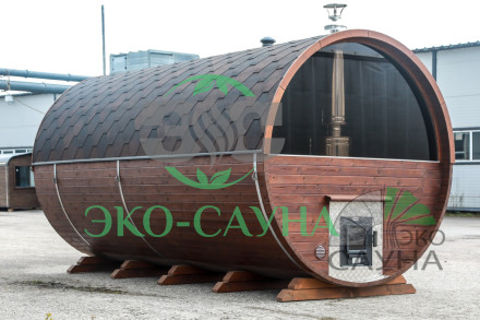 Баня-бочка  функо 1 панорамное стекло 6м x 2,30
