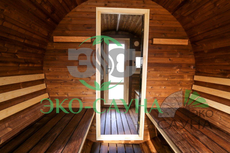 Баня-бочка функо 1 панорамное стекло 6м x 2,30