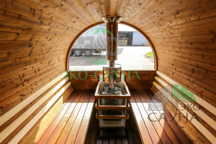 Баня-бочка  функо 1 панорамное стекло 6м x 2,30