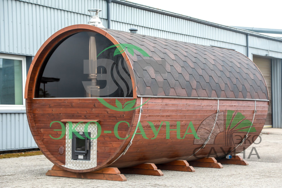 Баня-бочка функо 1 панорамное стекло 6м x 2,30