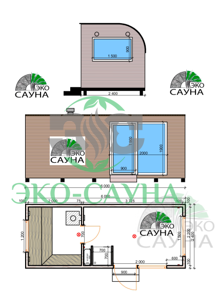 Баня парус люкс 6x2,50