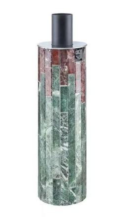 Дымоход-Регистр Ферингер в ламелях из натурального камня "Змеевик + Россо Леванте"