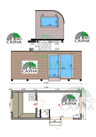 Баня парус функо 25 люкс  6x2,40 