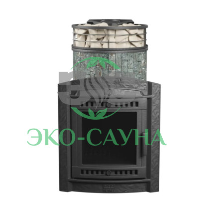 Печь банная «Атмосфера L» Жадеит ЛАМЕЛЬ+СЕТКА С ТОННЕЛЕМ