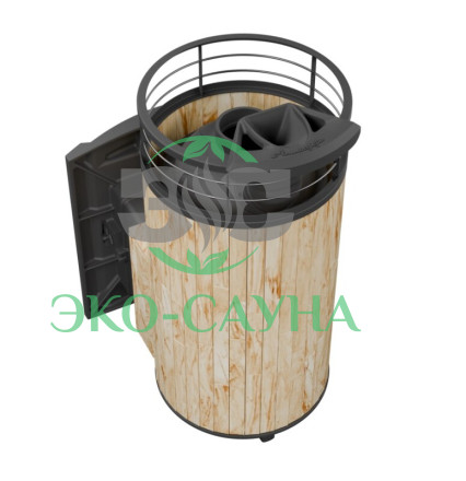 Печь банная «Атмосфера XL» Окаменевшее дерево ЛАМЕЛЬ+СЕТКА С ТОННЕЛЕМ