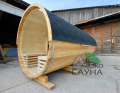 Баня-бочка панорамное стекло 5м x 2,30