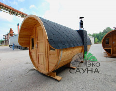 Баня-бочка панорамное стекло 5м x 2,30