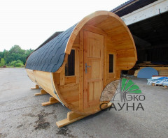 Баня-бочка панорамное стекло 5м x 2,30
