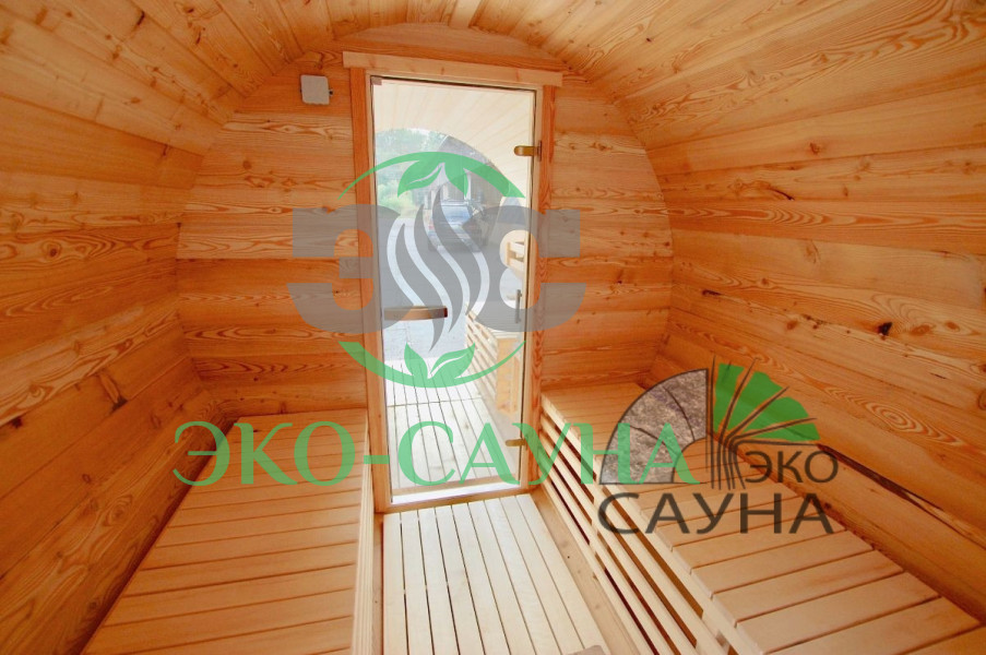 Баня-бочка панорамное стекло 5м x 2,30