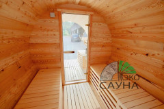 Баня-бочка панорамное стекло 5м x 2,30