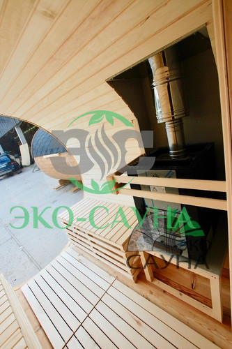 Баня-бочка панорамное стекло 5м x 2,30
