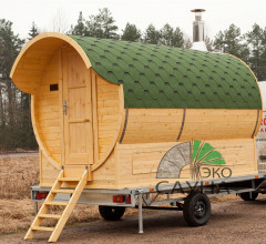 Баня-бочка на прицепе 3,50м