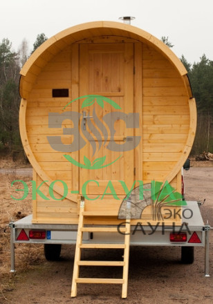 Баня-бочка  на прицепе 3,50м 