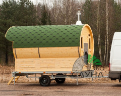 Баня-бочка на прицепе 3,50м