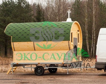 Баня-бочка  на прицепе 3,50м 