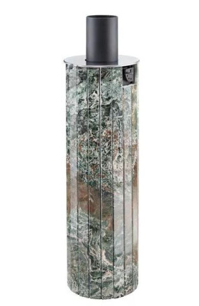 Дымоход-Конвектор Ферингер в ламелях из натурального камня "Жадеит перенесенный рисунок"