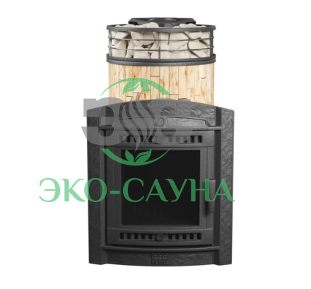 Печь банная «Атмосфера L» Окаменевшее дерево ЛАМЕЛЬ+СЕТКА
