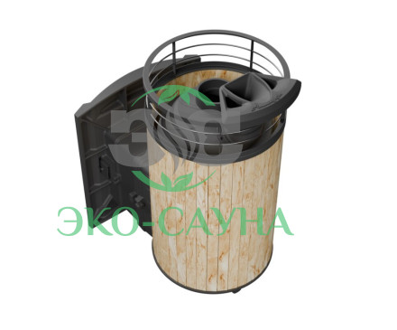 Печь банная «Атмосфера L» Окаменевшее дерево ЛАМЕЛЬ+СЕТКА