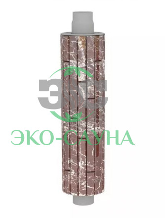 Дымоход-Конвектор Ферингер в ламелях из натурального камня "Россо Леванте наборный"