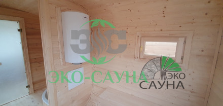 Баня квадро Люкс 6м  с панорамным окном в парилке 