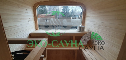 Баня квадро Люкс 6м  с панорамным окном в парилке 
