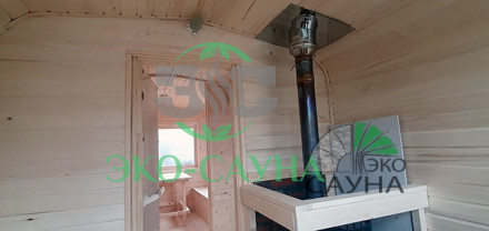 Баня квадро Люкс 6м  с панорамным окном в парилке 