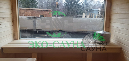 Баня квадро Люкс 6м  с панорамным окном в парилке 