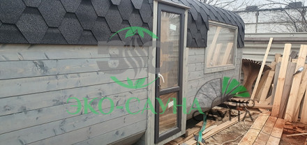 Баня квадро Люкс 6м  с панорамным окном в парилке 