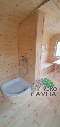 Баня квадро Люкс 6м  с панорамным окном в парилке 