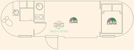 Кемпинговые домик корабль 9м x 2.40м