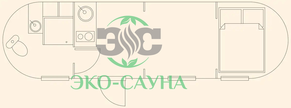 Кемпинговые домик корабль 8м x 2.40м