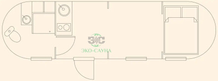 Кемпинговые домик корабль 8м x 2.40м