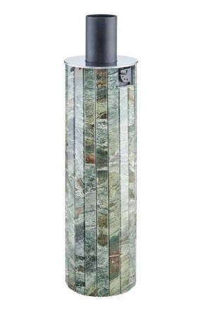 Дымоход-Конвектор Ферингер в ламелях из натурального камня "Жадеит наборный"