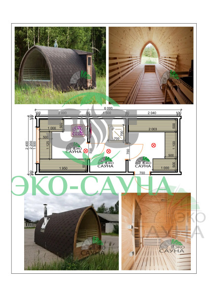 Баня бочка  викинг  КРИСТИАНСТАД 6м