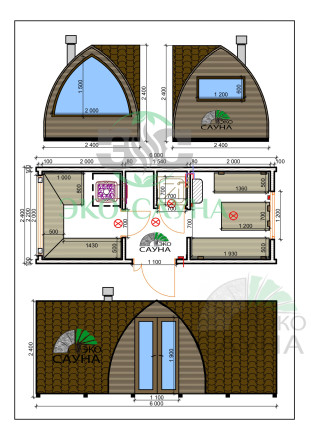Баня бочка  викинг  КРИСТИАНСТАД 6м  