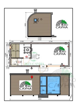 Баня парус функо 9 люкс  6x2,50 