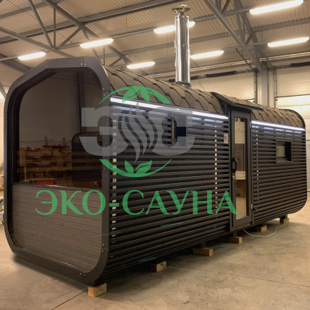 Баня куб панорама 6м 