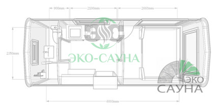 Гостевой домик квадро модерн 6м x 2,40м