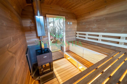 Баня куб панорама 4м  