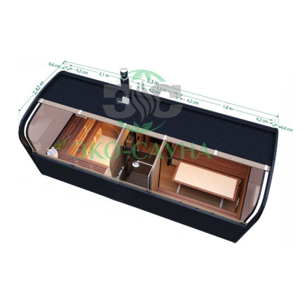 Баня куб панорама функо 3 - 6м  