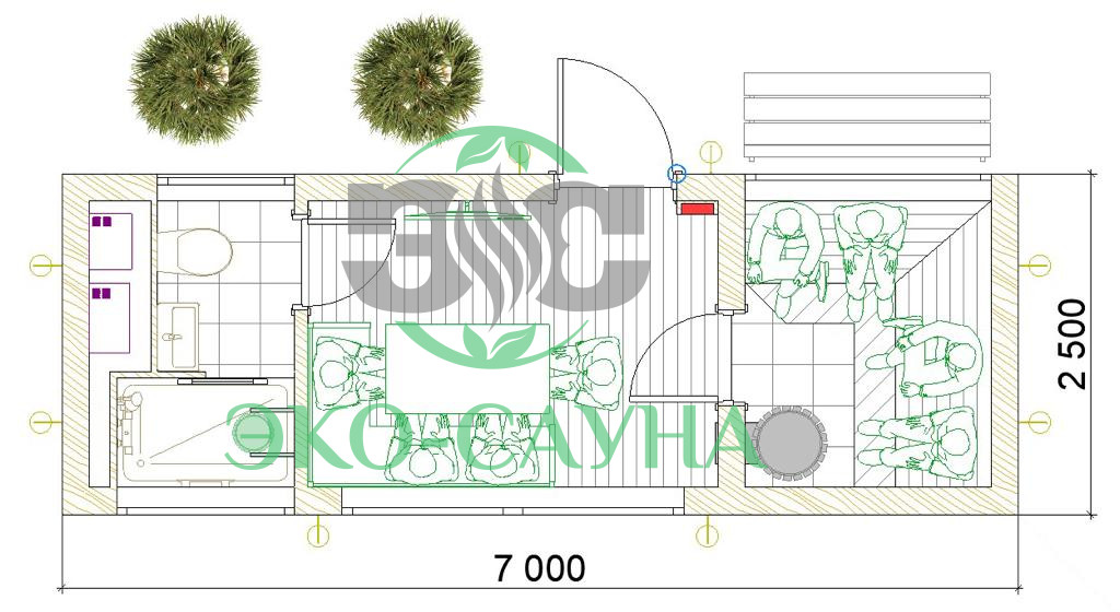 Баня модерн 7м x 2,50м